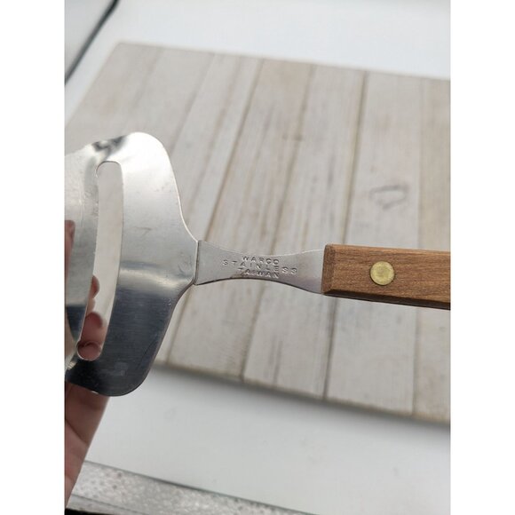 Vintage Stainless Steel Cheese Plane Slicer -Meat Knife - Planer Wood Handle #6 - Picture 7 of 7